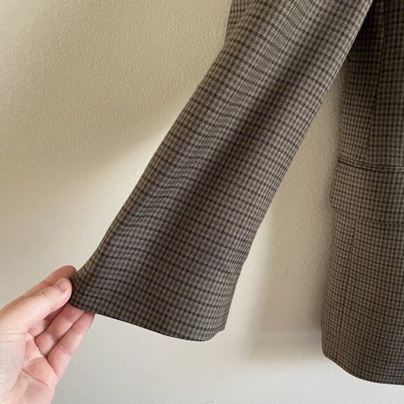 Michael Kors Men 44R Brown Houndstooth 2-Button Single Breast Blazer Sportcoat - Picture 4 of 12